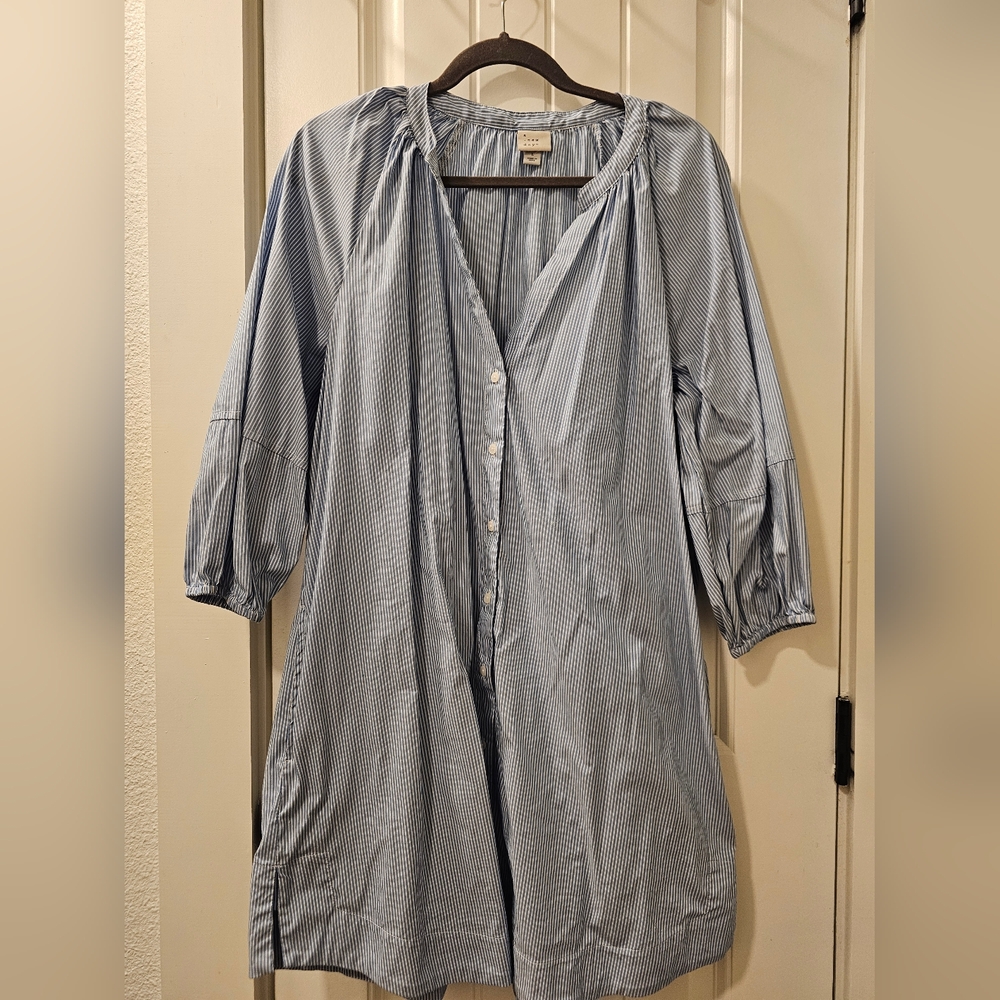 A New Day (Large) Light Blue Striped Top